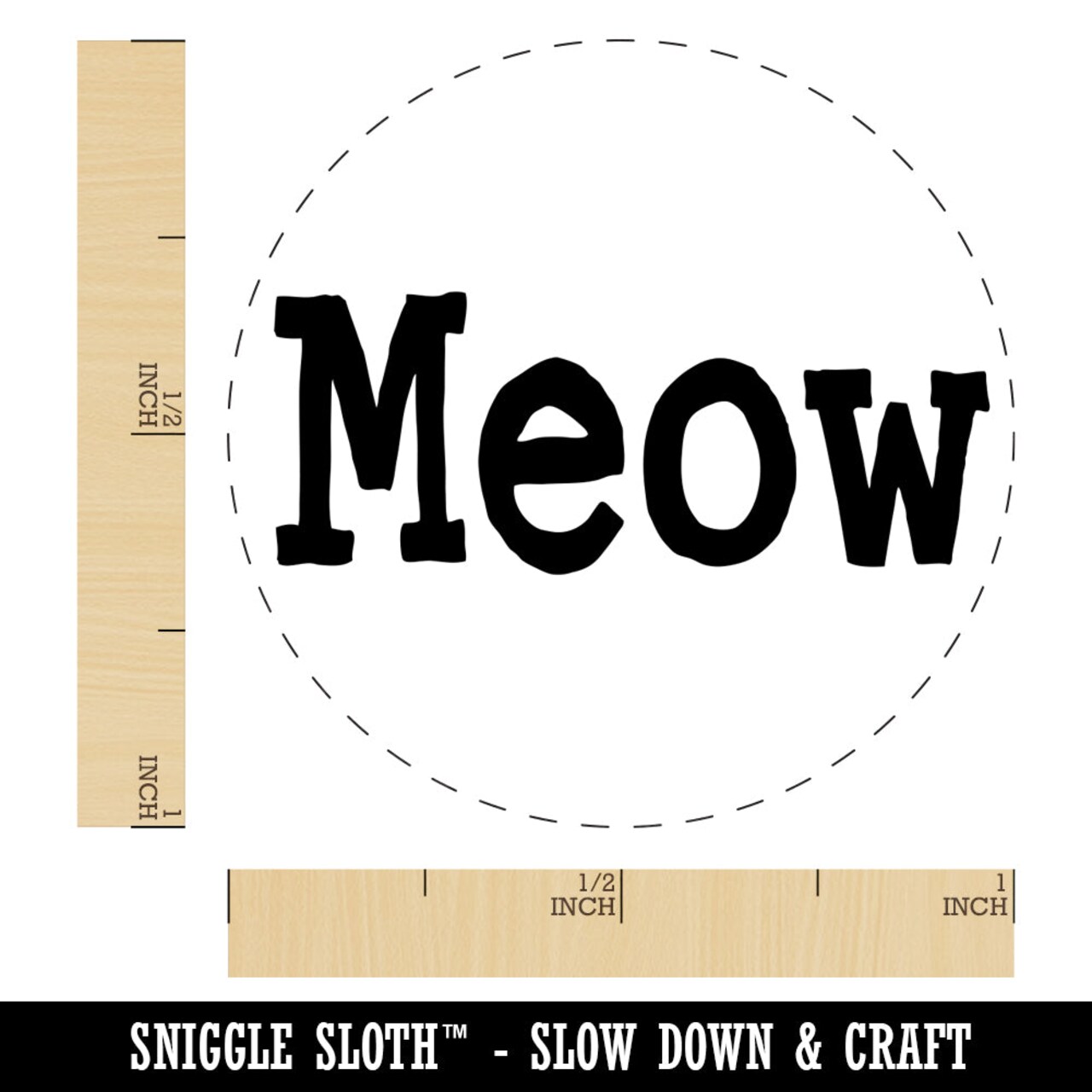 Meow Cat Fun Text Self-Inking Rubber Stamp for Stamping Crafting Planners
